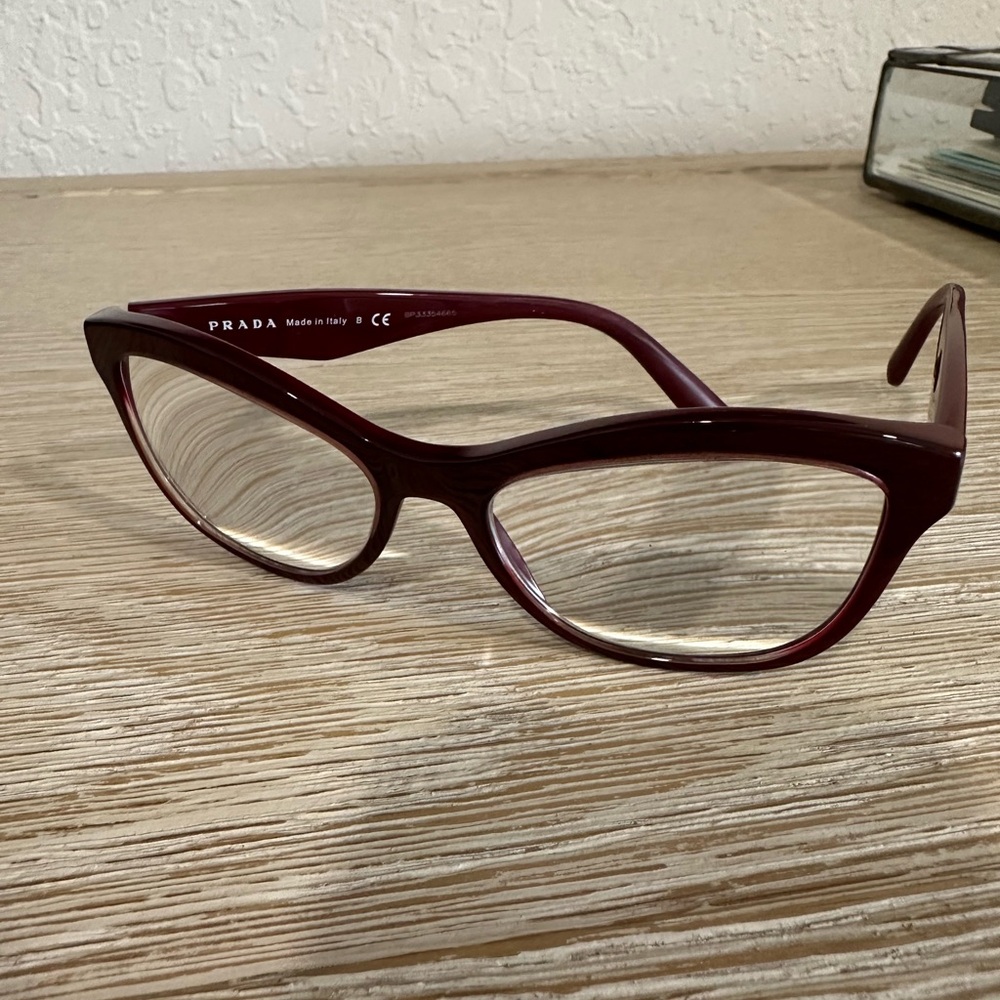 PRADA burgundy eyeglasses - Picture 7 of 9